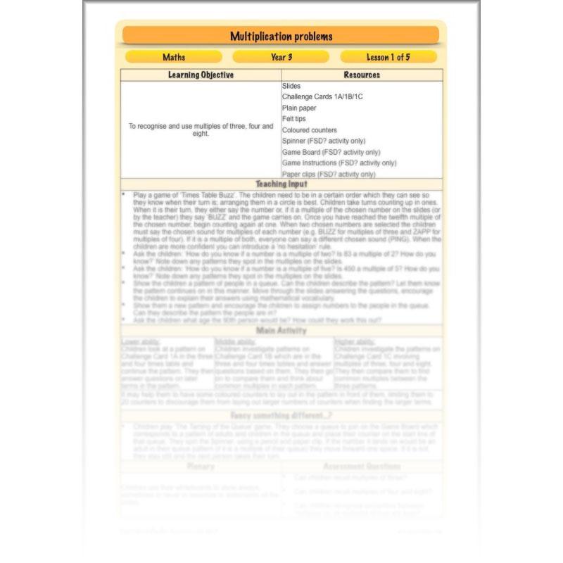 PlanBee Multiplication Problems: problem-solving and word problems – Year 3