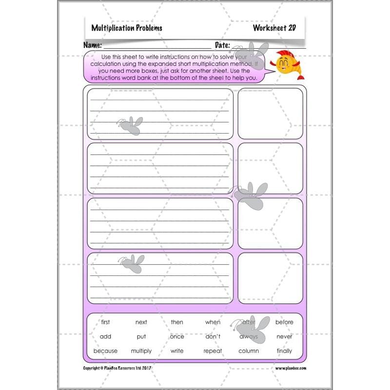 PlanBee Multiplication Problems: problem-solving and word problems – Year 3