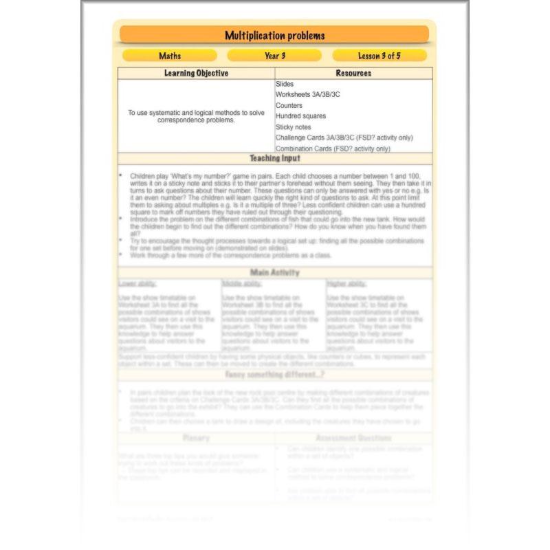 PlanBee Multiplication Problems: problem-solving and word problems – Year 3