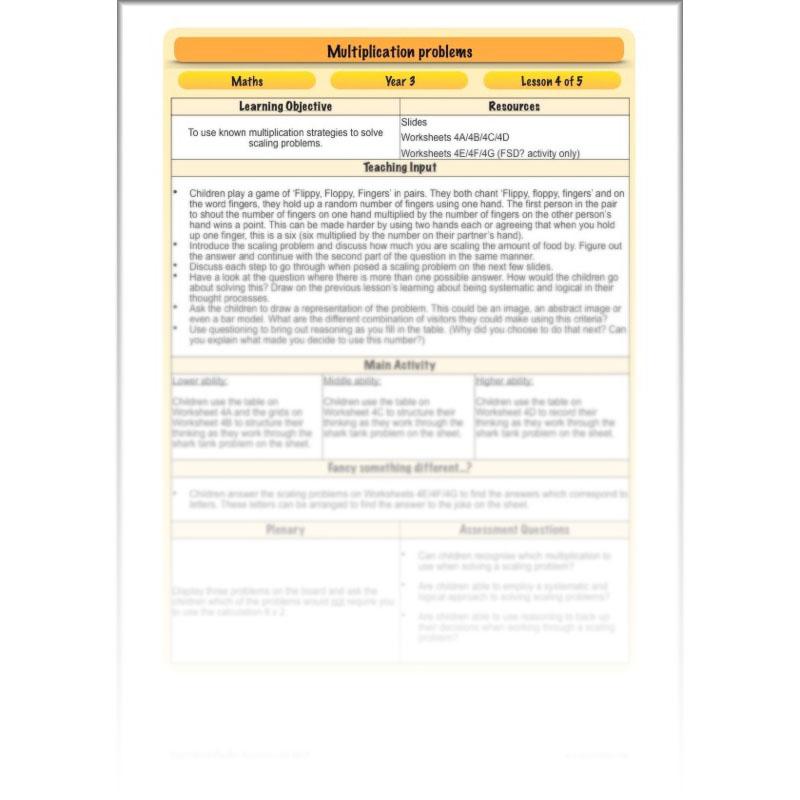 PlanBee Multiplication Problems: problem-solving and word problems – Year 3
