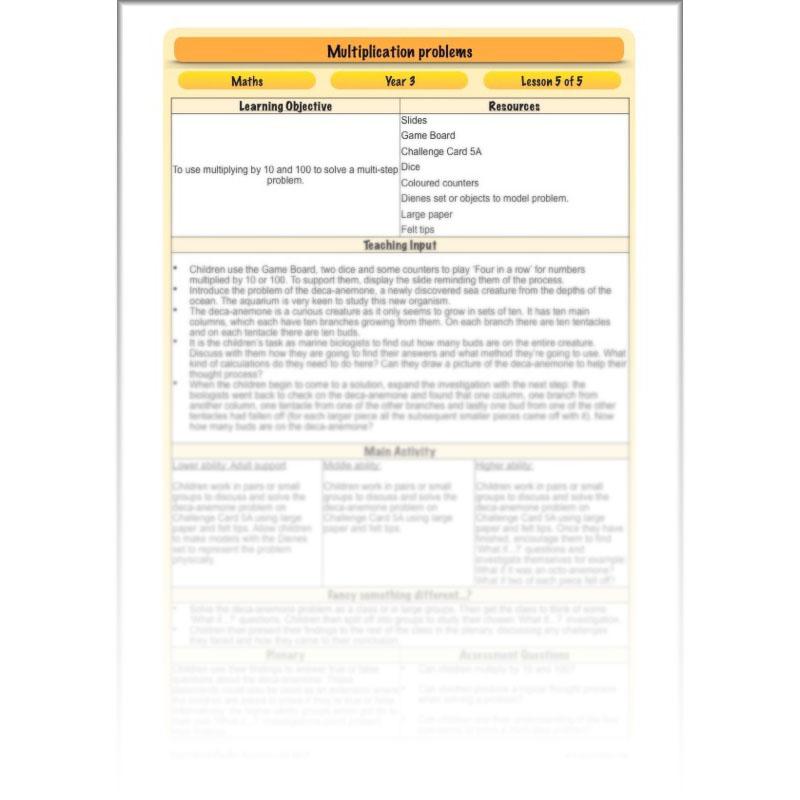 PlanBee Multiplication Problems: problem-solving and word problems – Year 3