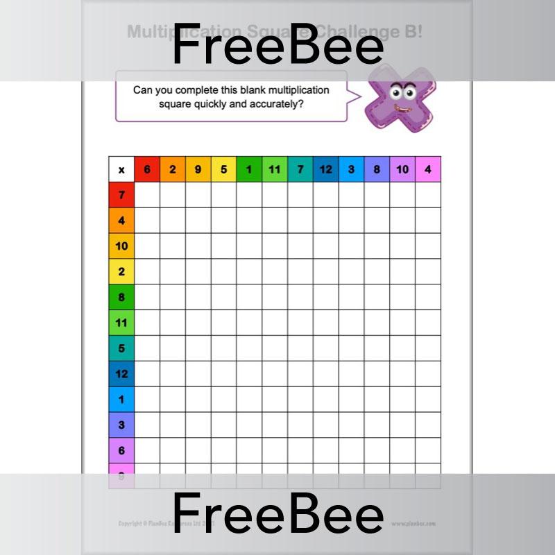 PlanBee FREE Multiplication Square by PlanBee