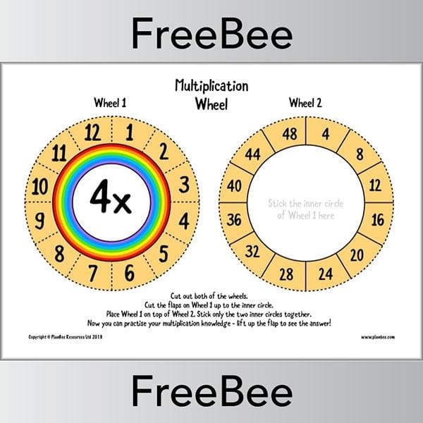PlanBee Free Printable Multiplication Wheels by PlanBee