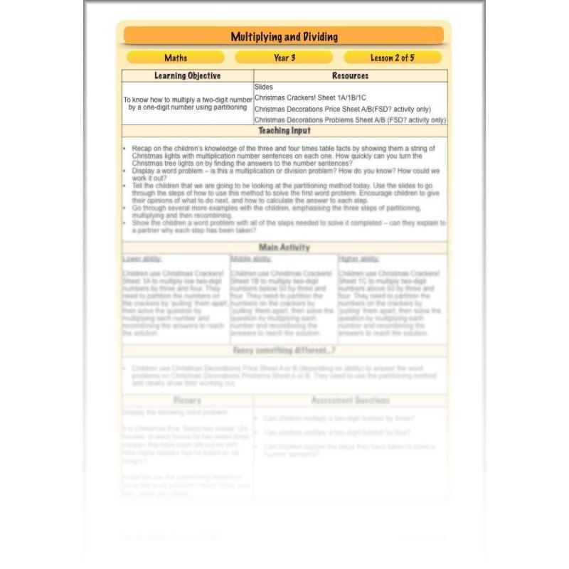 PlanBee Multiplying and Dividing: Complete Year 3 Maths scheme of work