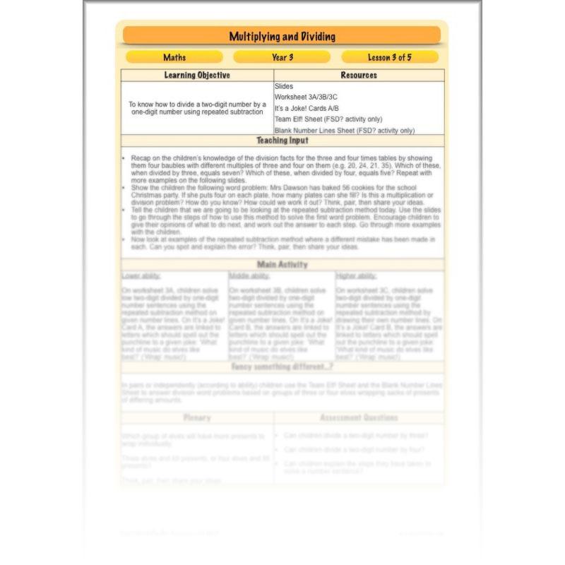 PlanBee Multiplying and Dividing: Complete Year 3 Maths scheme of work