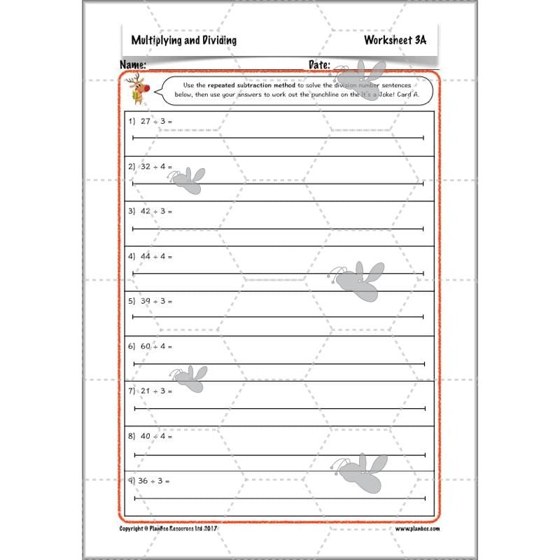 PlanBee Multiplying and Dividing: Complete Year 3 Maths scheme of work