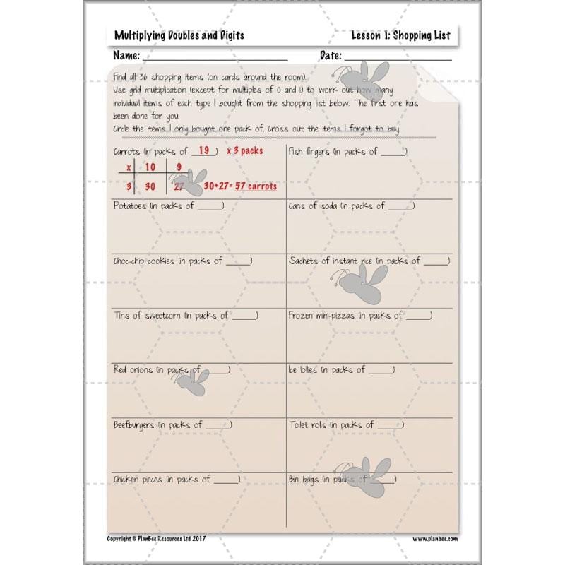 PlanBee Multiplying Doubles & Digits - Complete Year 4 Maths Plans & Resources