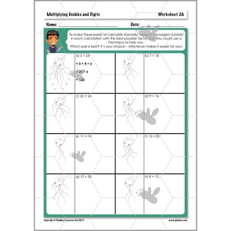 PlanBee Multiplying Doubles & Digits - Complete Year 4 Maths Plans & Resources
