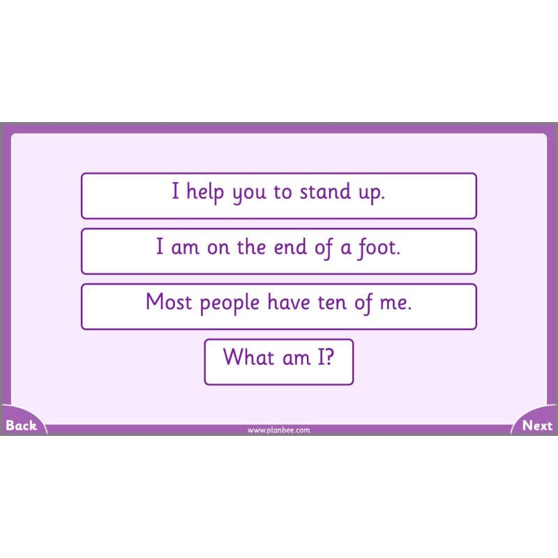 PlanBee Parts of the Body KS1 Science lessons by PlanBee