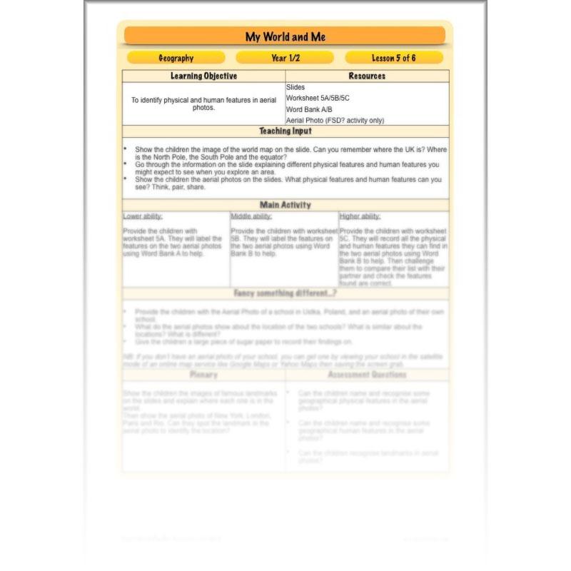 PlanBee My World and Me: Primary Geography Plans for KS1 Year 1 & Year 2