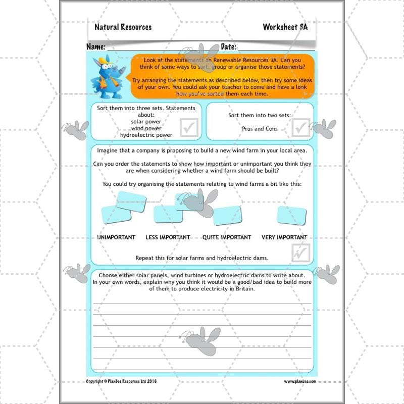 PlanBee UK Natural Resources – KS2 Geography lessons and activities