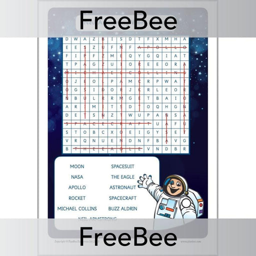 PlanBee FREE Neil Armstrong KS1 Word Search | Moon Landing