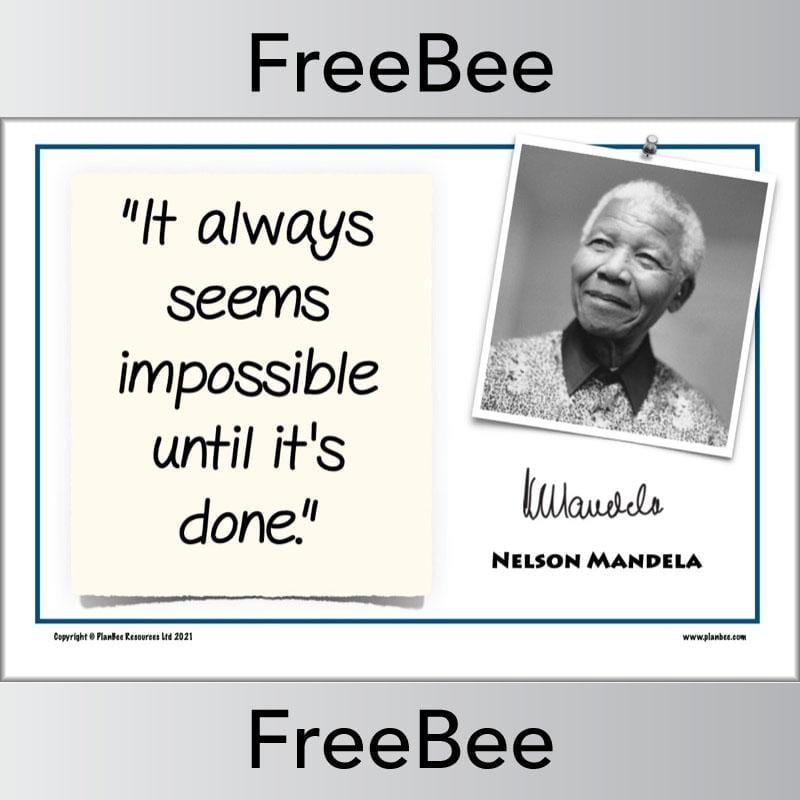 PlanBee FREE Nelson Mandela Poster Quotes by PlanBee