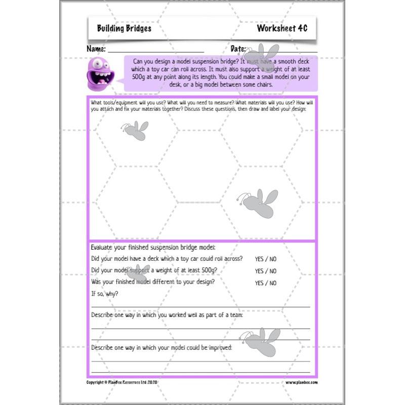 PlanBee Building Bridges: KS2 structures Design and Technology lessons