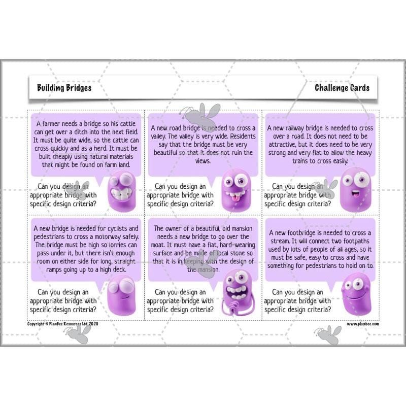 PlanBee Building Bridges: KS2 structures Design and Technology lessons
