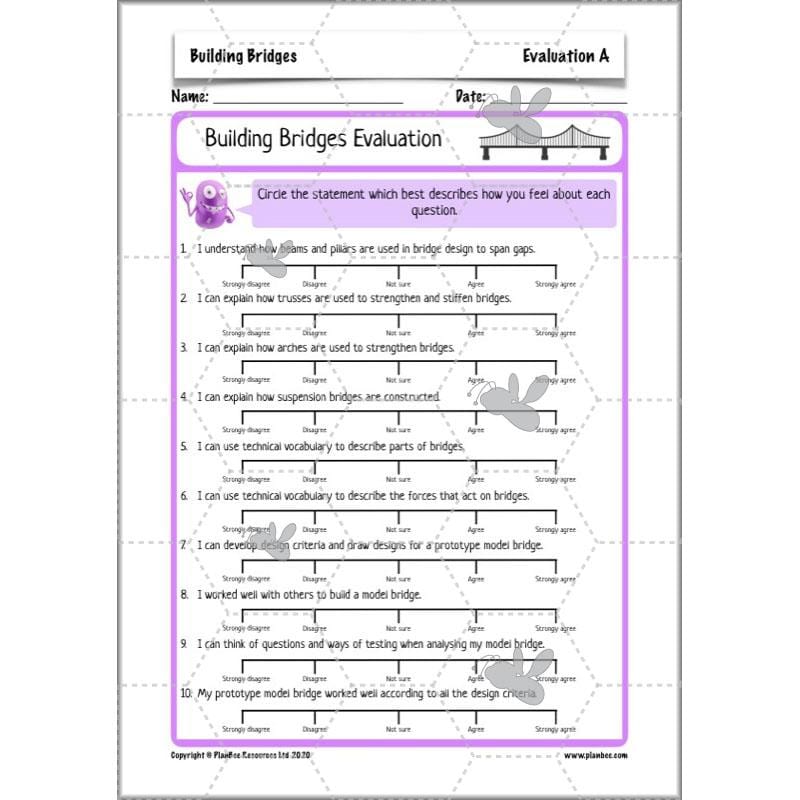 PlanBee Building Bridges: KS2 structures Design and Technology lessons