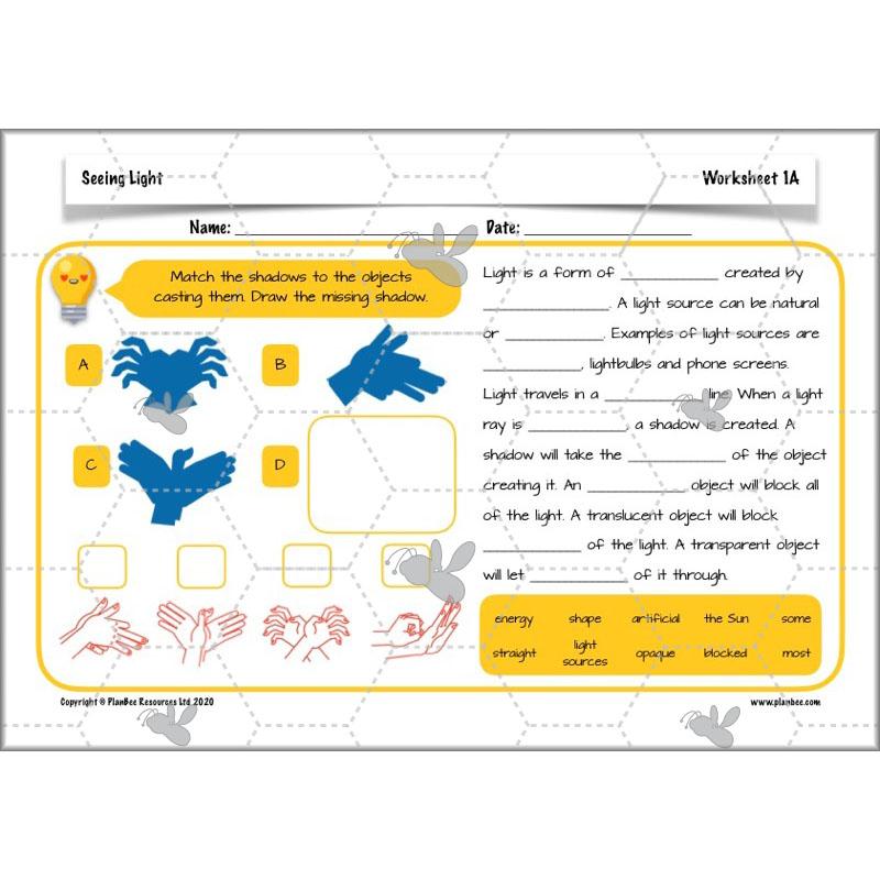 PlanBee Seeing Light KS2 Planning Pack | Year 6 Science Lessons