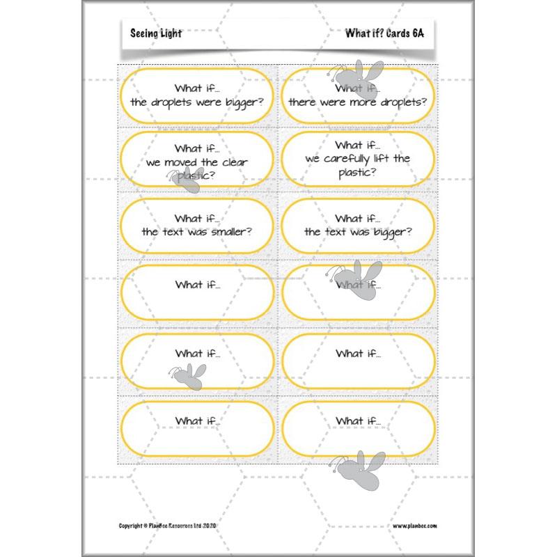 PlanBee Seeing Light KS2 Planning Pack | Year 6 Science Lessons