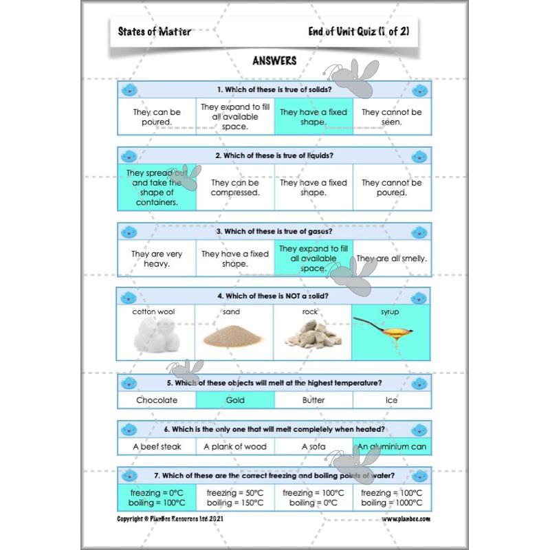 PlanBee States of Matter Year 4 KS2 Lesson Plans by PlanBee