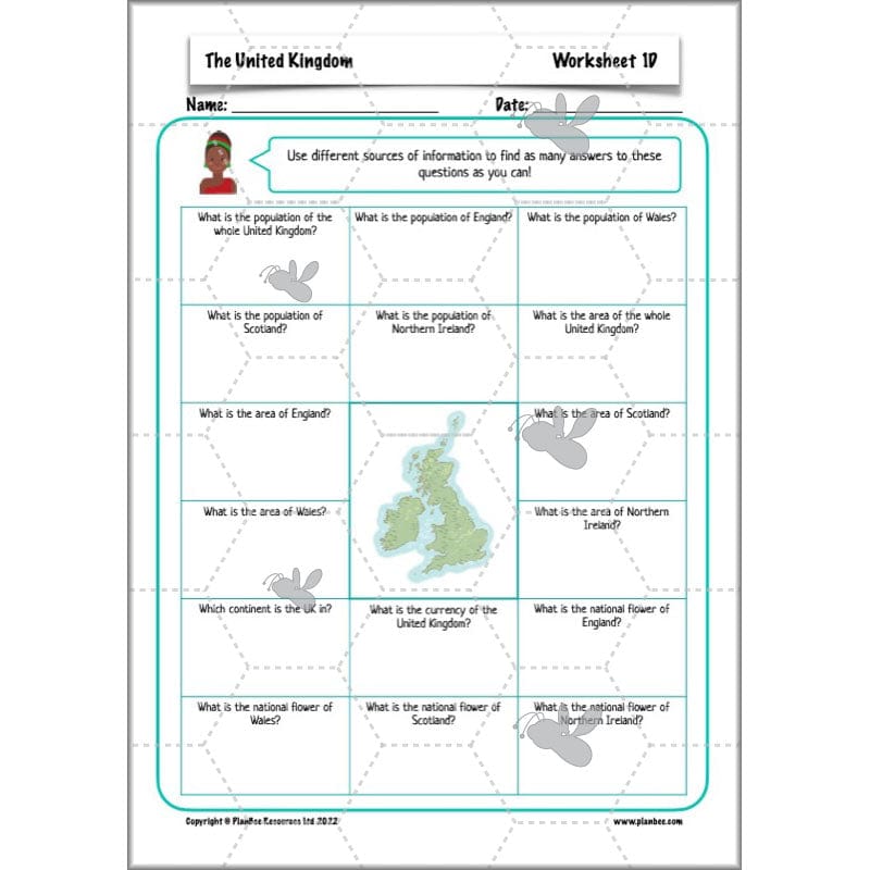 PlanBee The United Kingdom KS2 Planning Pack | Year 5 and Year 6 Geography