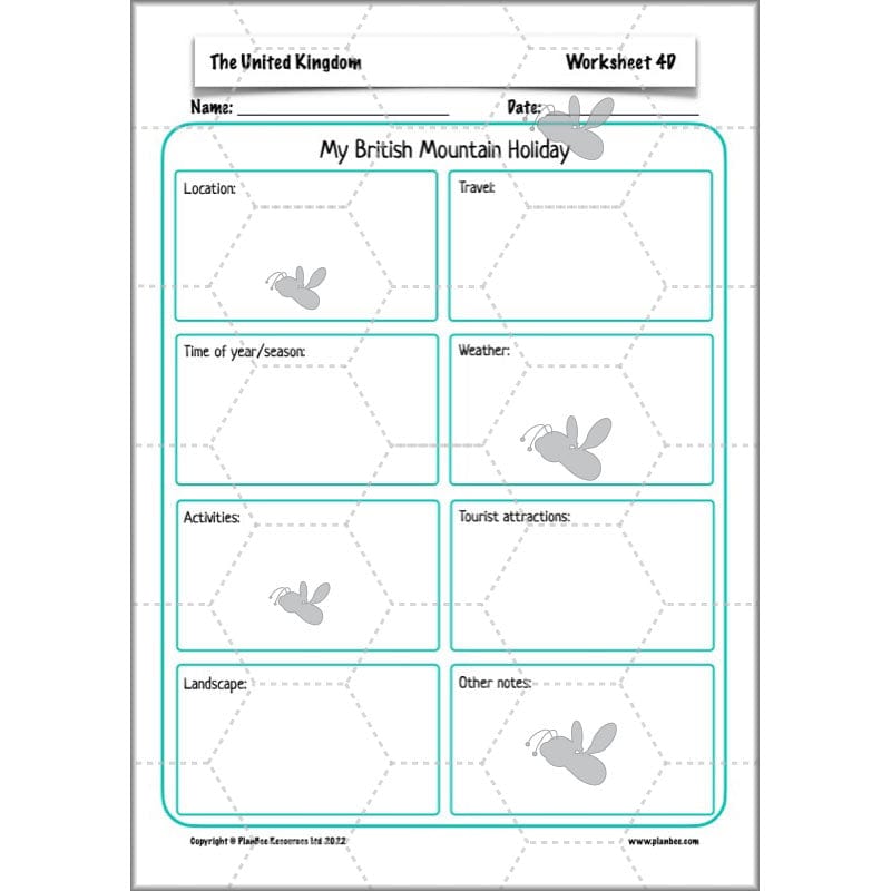 PlanBee The United Kingdom KS2 Planning Pack | Year 5 and Year 6 Geography