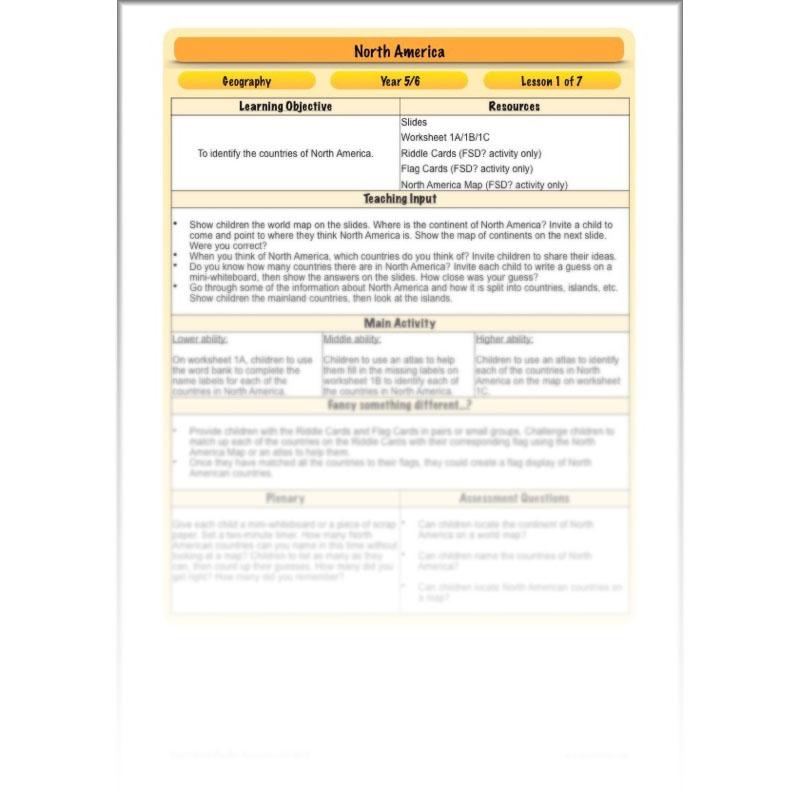 PlanBee North America KS2 Geography Lesson Pack by PlanBee