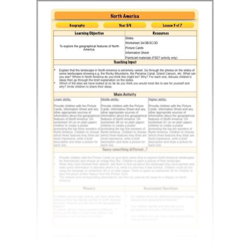 PlanBee North America KS2 Geography Lesson Pack by PlanBee