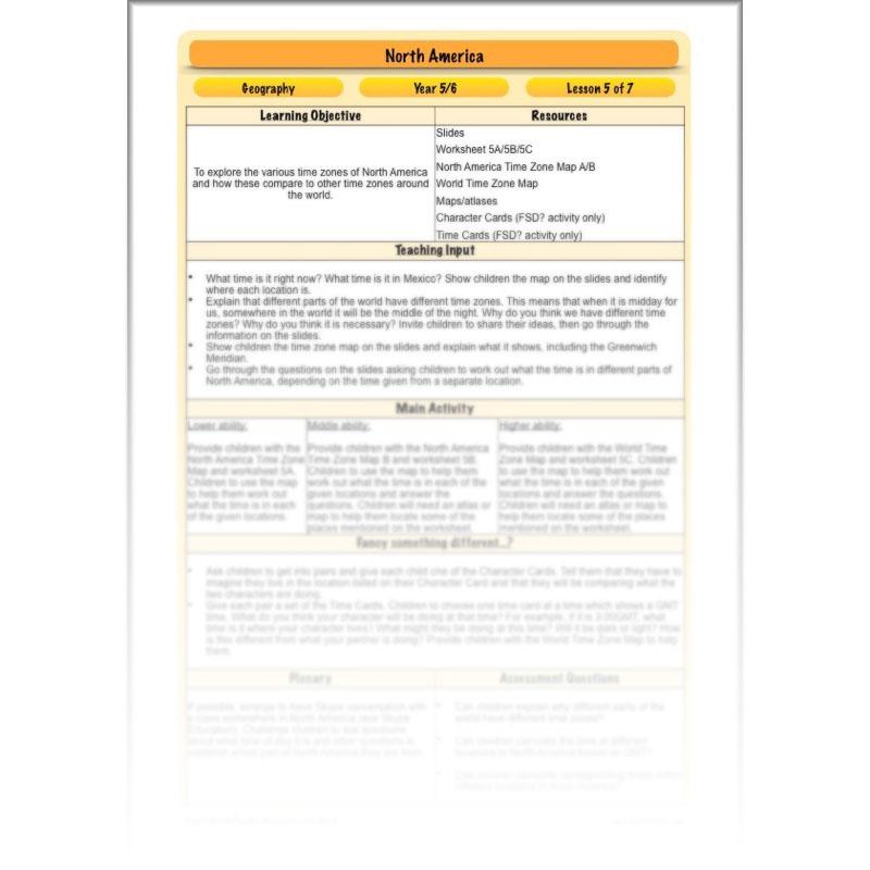 PlanBee North America KS2 Geography Lesson Pack by PlanBee