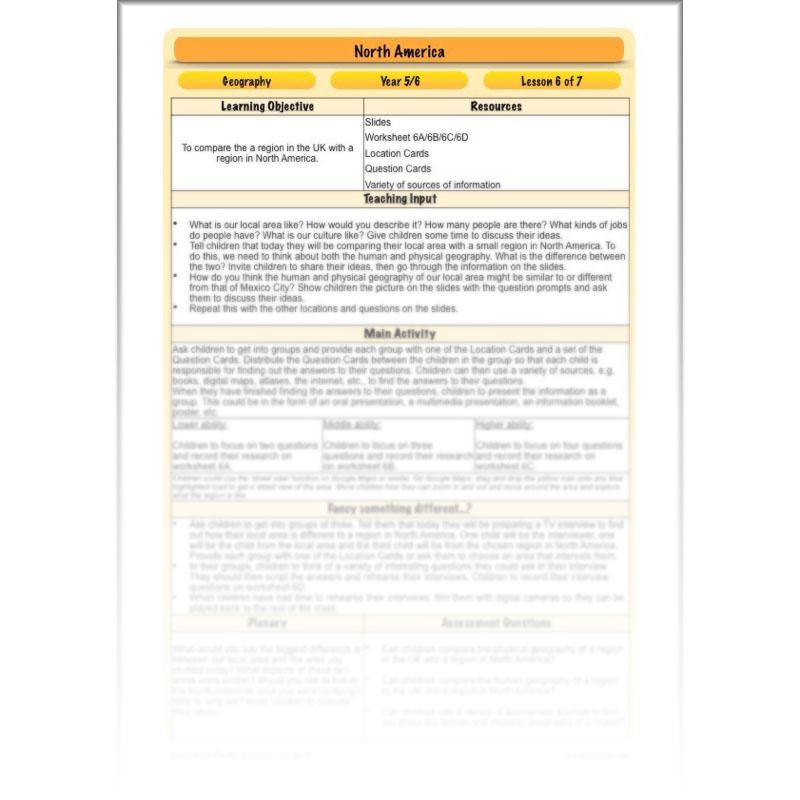 PlanBee North America KS2 Geography Lesson Pack by PlanBee