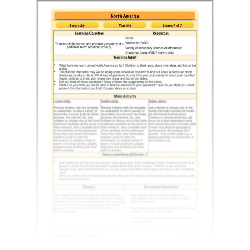 PlanBee North America KS2 Geography Lesson Pack by PlanBee