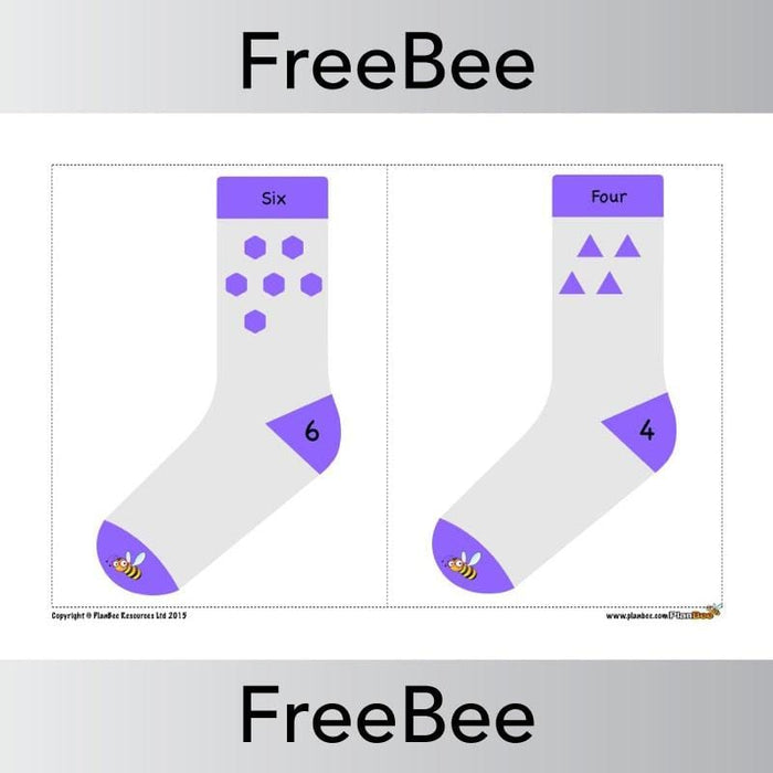 PlanBee Number Bond Socks 0 - 10 | PlanBee FreeBees