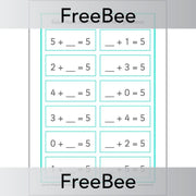 PlanBee FREE Number Bonds to 5 Worksheet by PlanBee