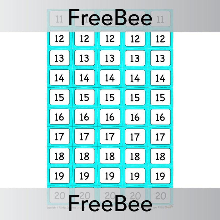 PlanBee Number Cards 1 - 100 | PlanBee FreeBees
