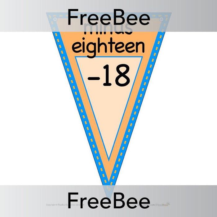 PlanBee Negative Number Line Display Bunting | PlanBee