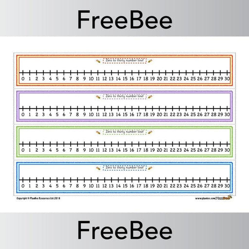PlanBee Free Number Line to 30 Downloadable Resource from PlanBee