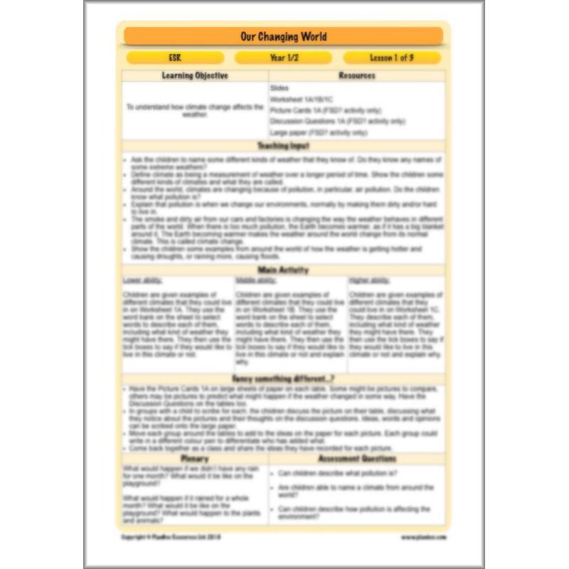 PlanBee Our Changing World KS1 ESR Lessons by PlanBee