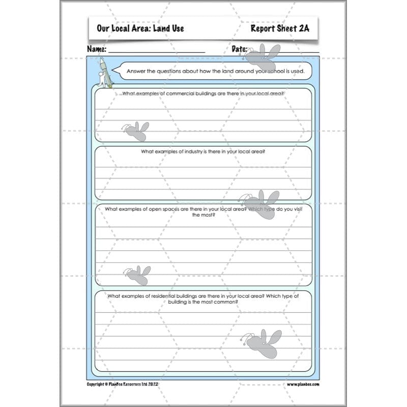 PlanBee Our Local Area: Geography Planning and Resources for Year 6