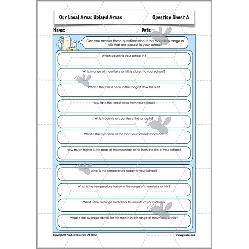 PlanBee Our Local Area: Geography Planning and Resources for Year 6