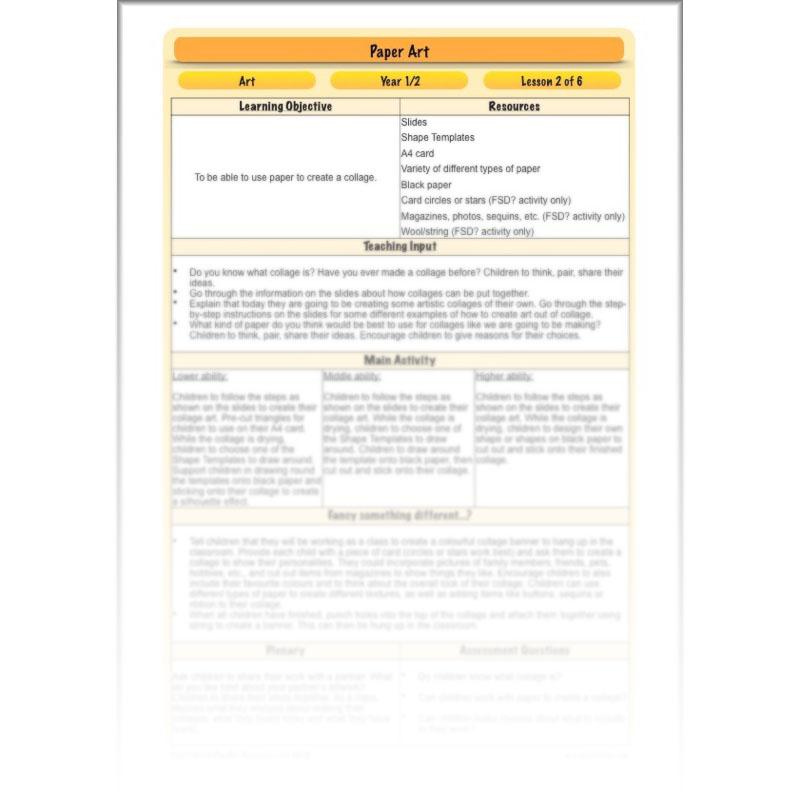 PlanBee Paper Art Lesson - KS1 Art Lesson from PlanBee