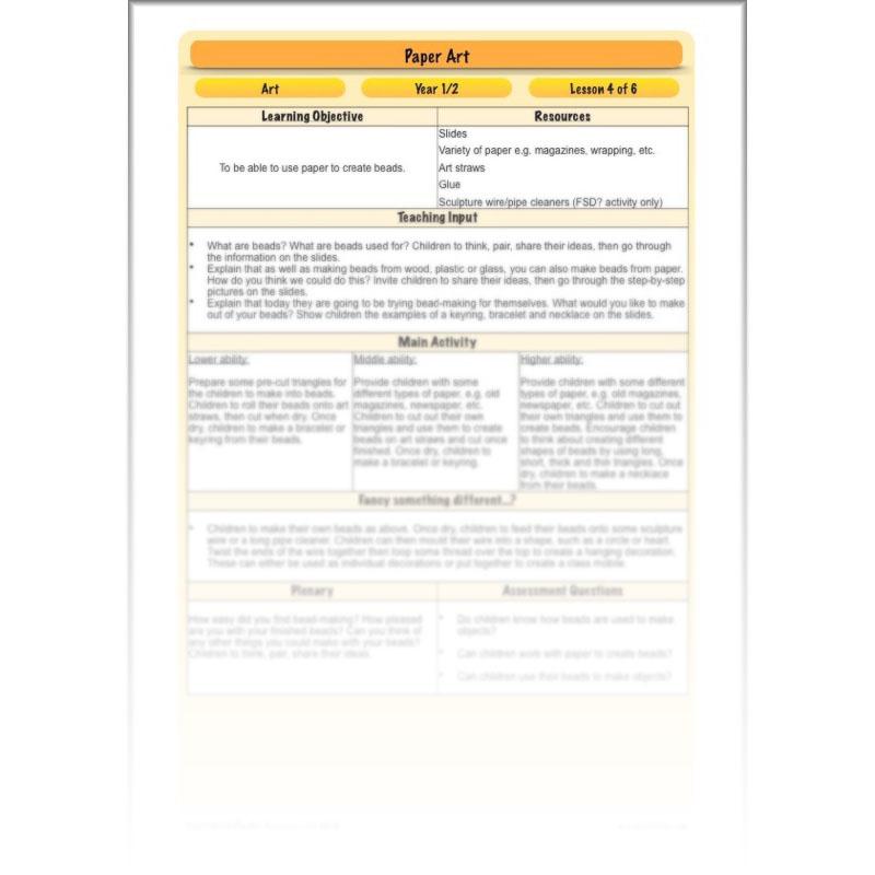 PlanBee Paper Art Lesson - KS1 Art Lesson from PlanBee