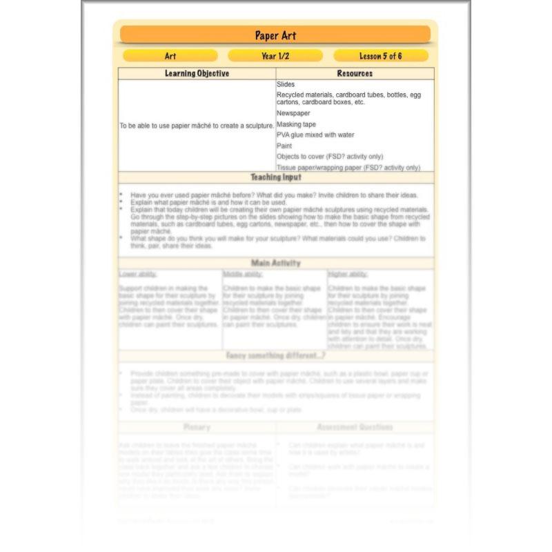 PlanBee Paper Art Lesson - KS1 Art Lesson from PlanBee