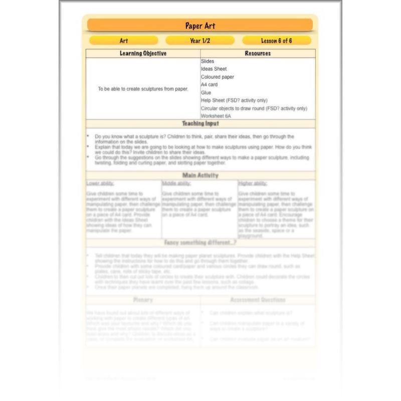 PlanBee Paper Art Lesson - KS1 Art Lesson from PlanBee