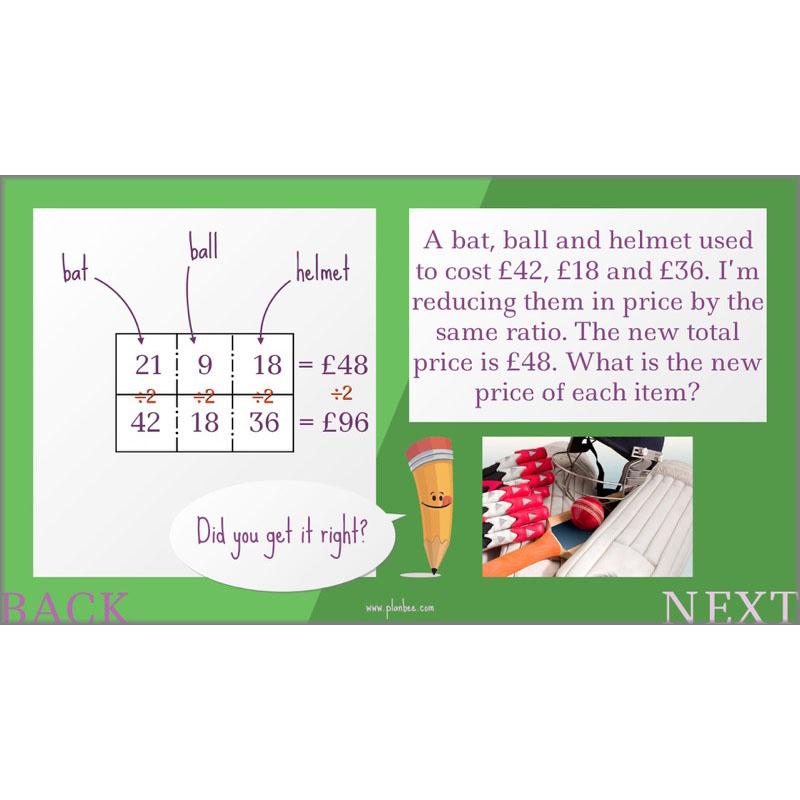 PlanBee Parts and Percentages: Year 6 ratio and proportion