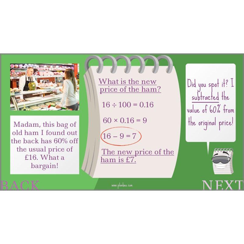 PlanBee Parts and Percentages: Year 6 ratio and proportion