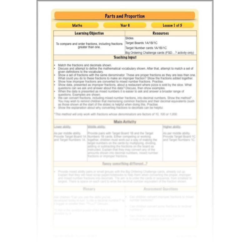 PlanBee Parts and Proportion: ratio KS2 Maths lesson planning