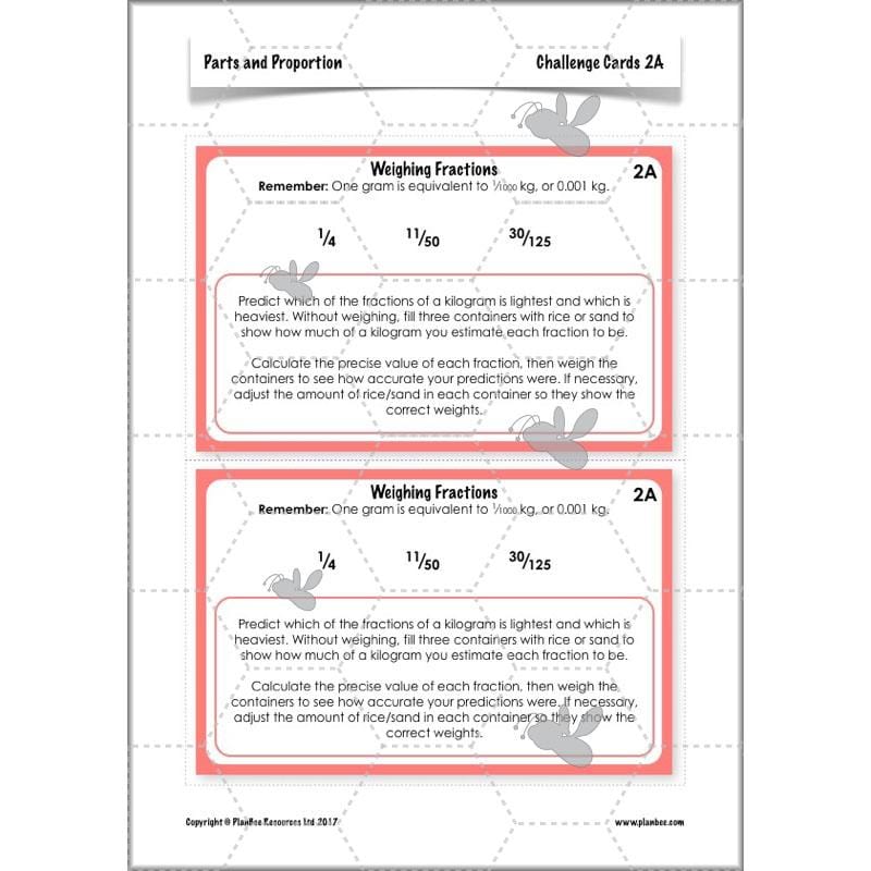 PlanBee Parts and Proportion: ratio KS2 Maths lesson planning