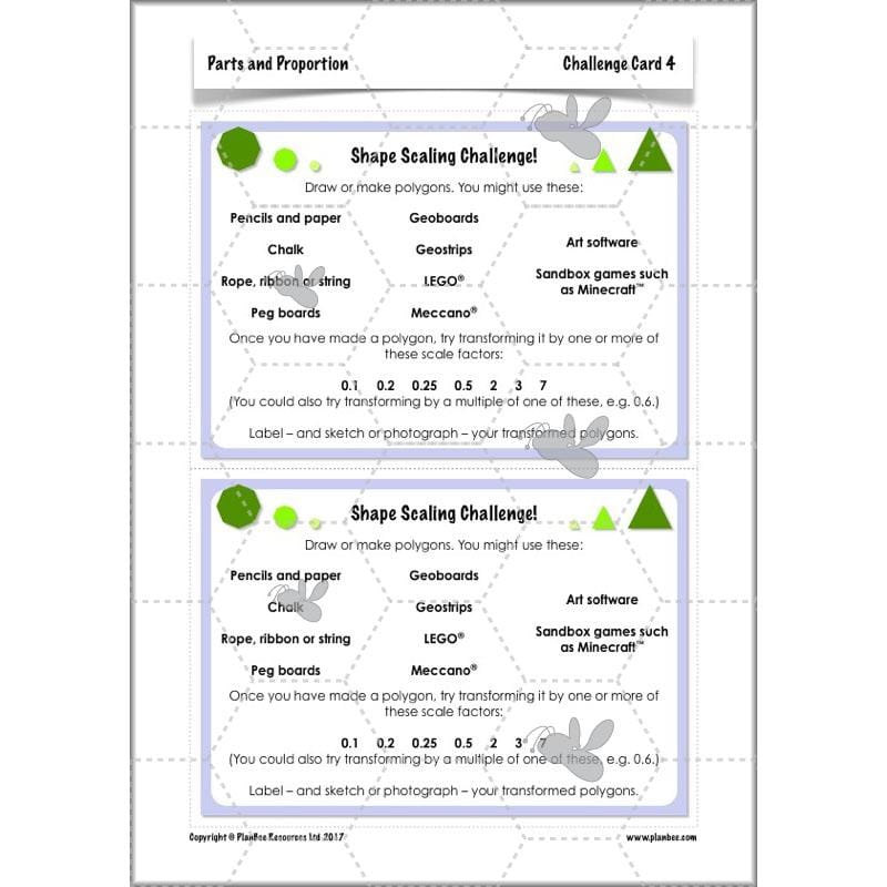 PlanBee Parts and Proportion: ratio KS2 Maths lesson planning