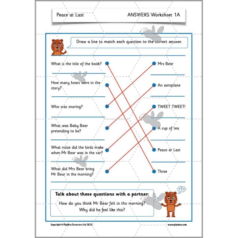 PlanBee Peace at Last Activities KS1 Planning | Year 1 English lessons