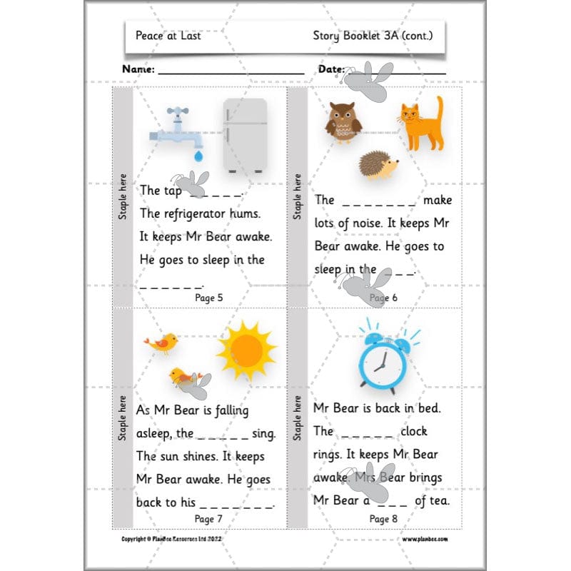 PlanBee Peace at Last Activities KS1 Planning | Year 1 English lessons