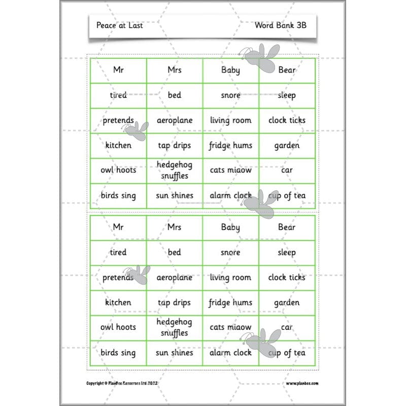 PlanBee Peace at Last Activities KS1 Planning | Year 1 English lessons